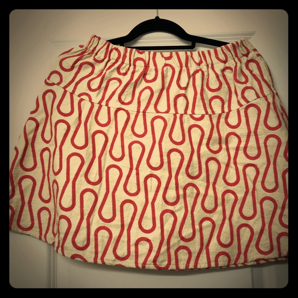 NWOT Lolly Wolly Doodle LARGE skirt Ivory & coral